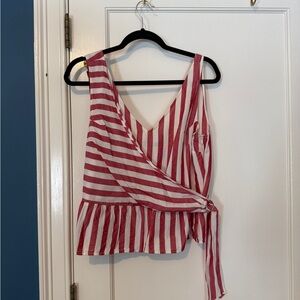 Abercrombie & Fitch Red and White Striped Blouse